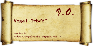 Vogel Orbó névjegykártya
